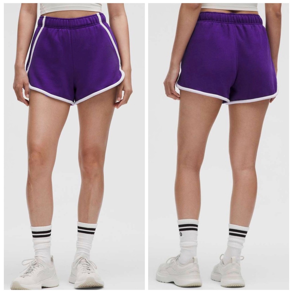 Lululemon Scuba Mid-Rise Oversized Short 3" Trim College Purple XL LW7DGKS NWT